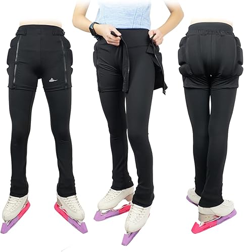 Skating Spirit Zip-on Zip-Off Padded Shorts Protective Crash Pants Tailbone Hip Butt Pad for Ice Figure Roller Skating Skiing