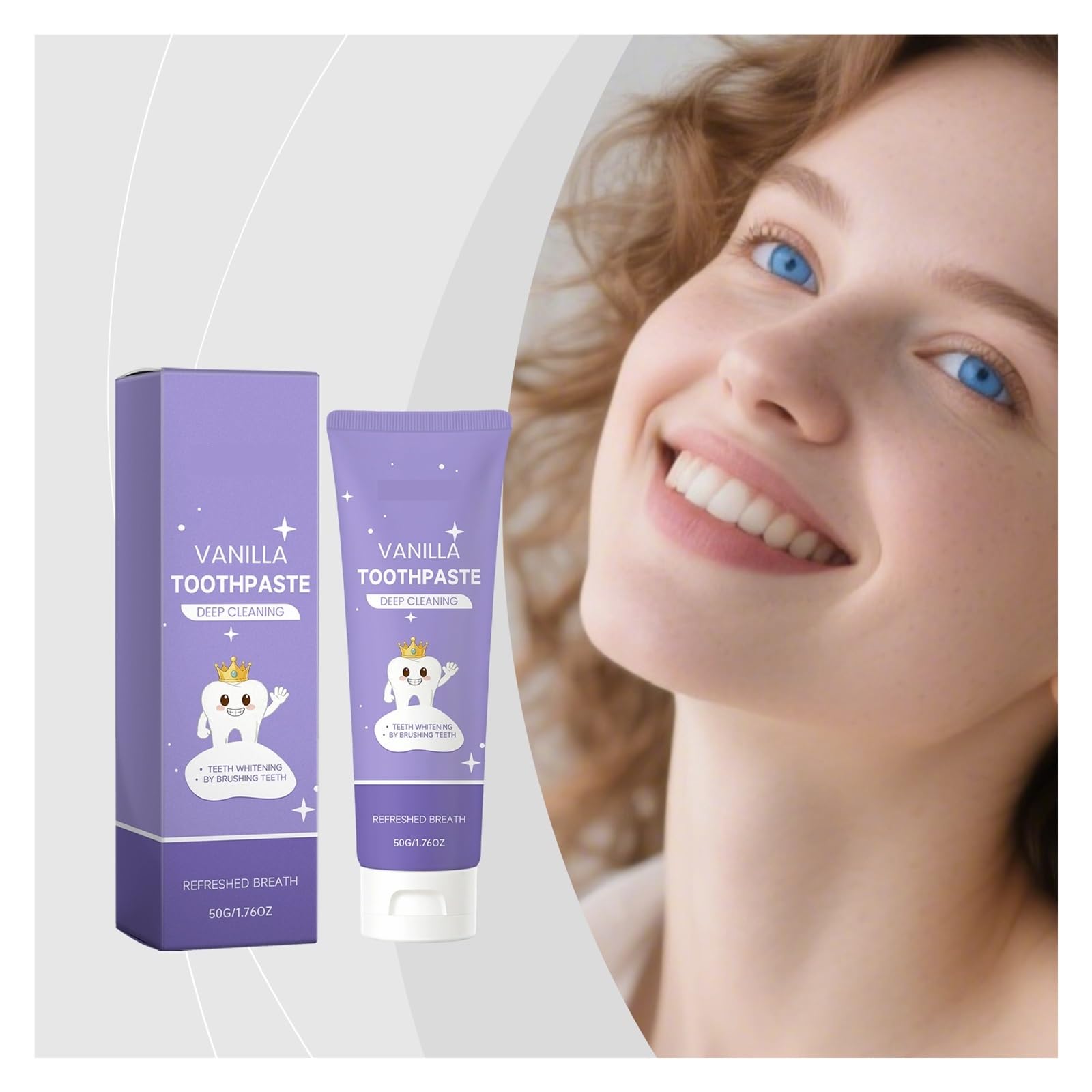 Pasta de Dientes Sabor Vainilla 50g. Textura cremosa y suave. Refresca el aliento. Adecuado for cuidado bucal diario. Unisexo(3pcs)