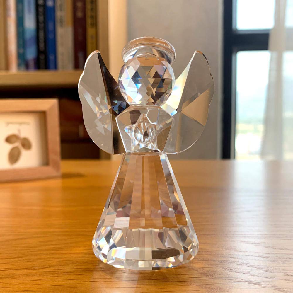Figure di cristallo di angelo in vetro artigianale, bellissime decorazioni in cristallo, ornamento in vetro, decorazione per la casa, ideale come regalo di Natale