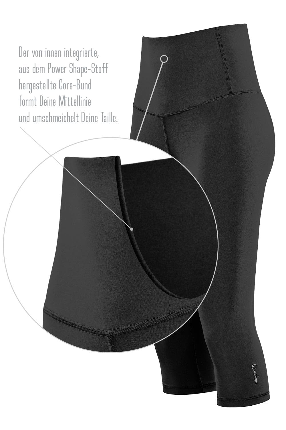 WINSHAPE Damen Leggings Winshape Functional Comfort ¾-Tights Hwl217c “high Waist” mit V-Shape Applikation und Core-Bund