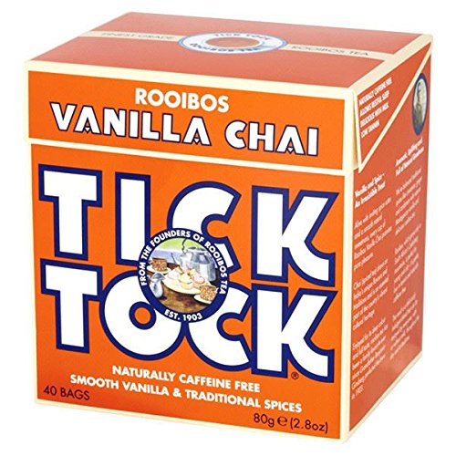 Tick Tock Vainilla Chai Rooibos Té 40 Bolso (Paquete de 4-160 Bolso)