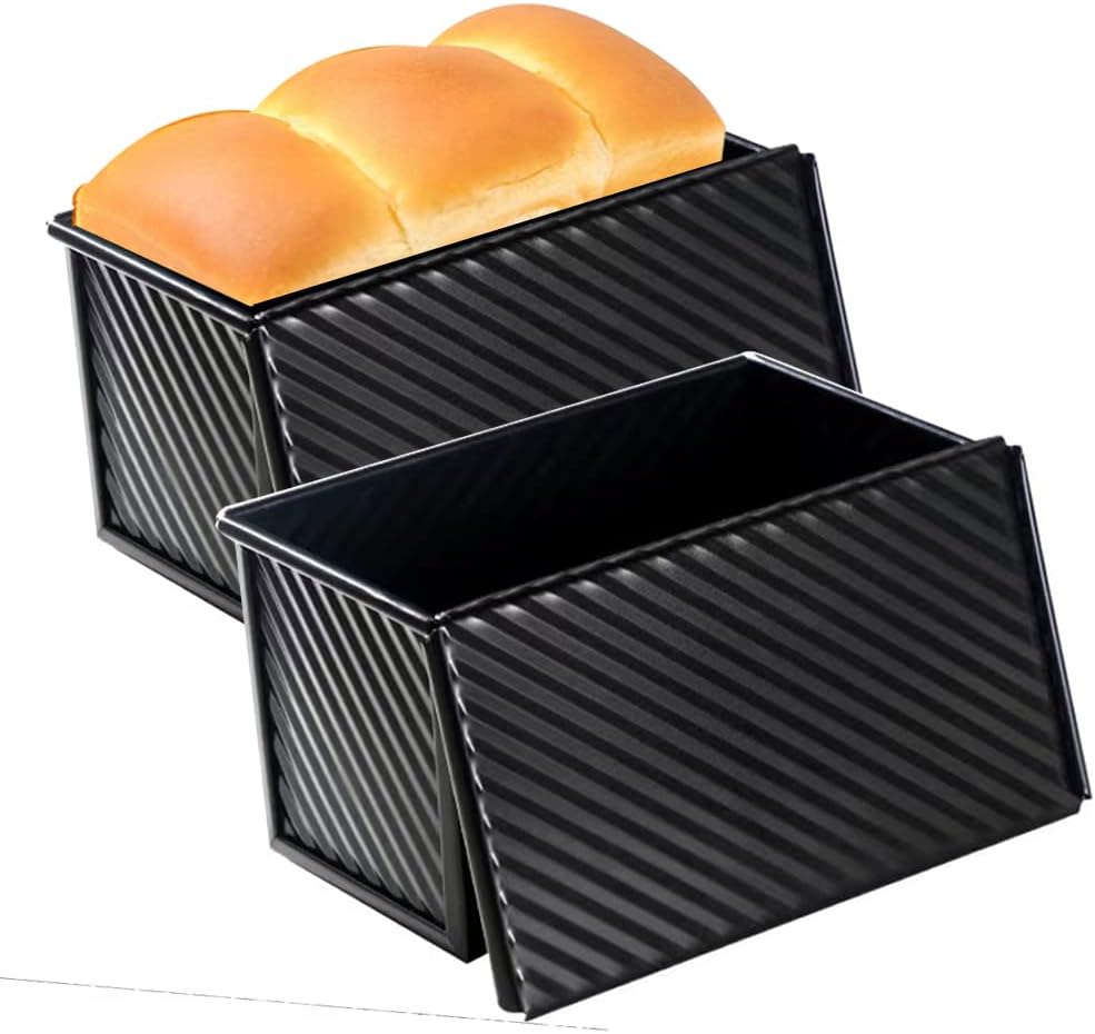 EGEN Bread Pan Loaf Pan for Baking with Lid, NonStick Carbon Steel Baking Bread