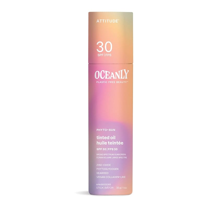 ATTITUDE Oceanly Bastão de Óleo Tonalizante FPS 30 com Óxido de Zinco, Tom Universal, Sem Fragrância, 30 mL