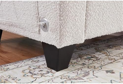 Miniatura 49 de BOWERY HILL Sofá cama reversible/seccional de lino gris acero con almacenamiento para espacio pequeño Gris,Beige,Negro