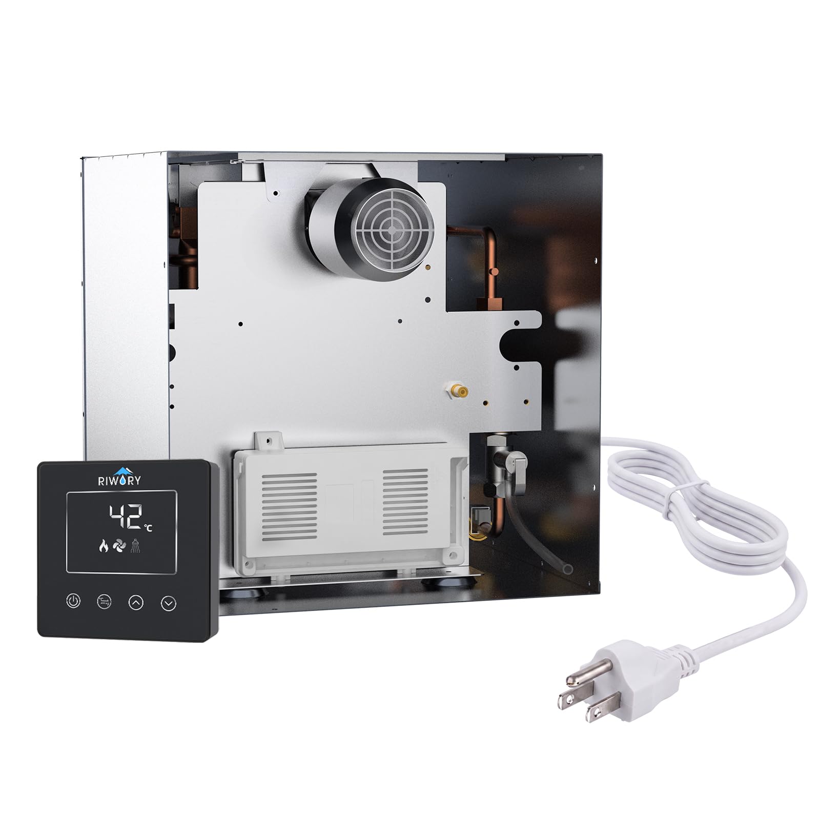 RV Tankless Water Heater, Propane Supply, 120V AC Plug-In Powered