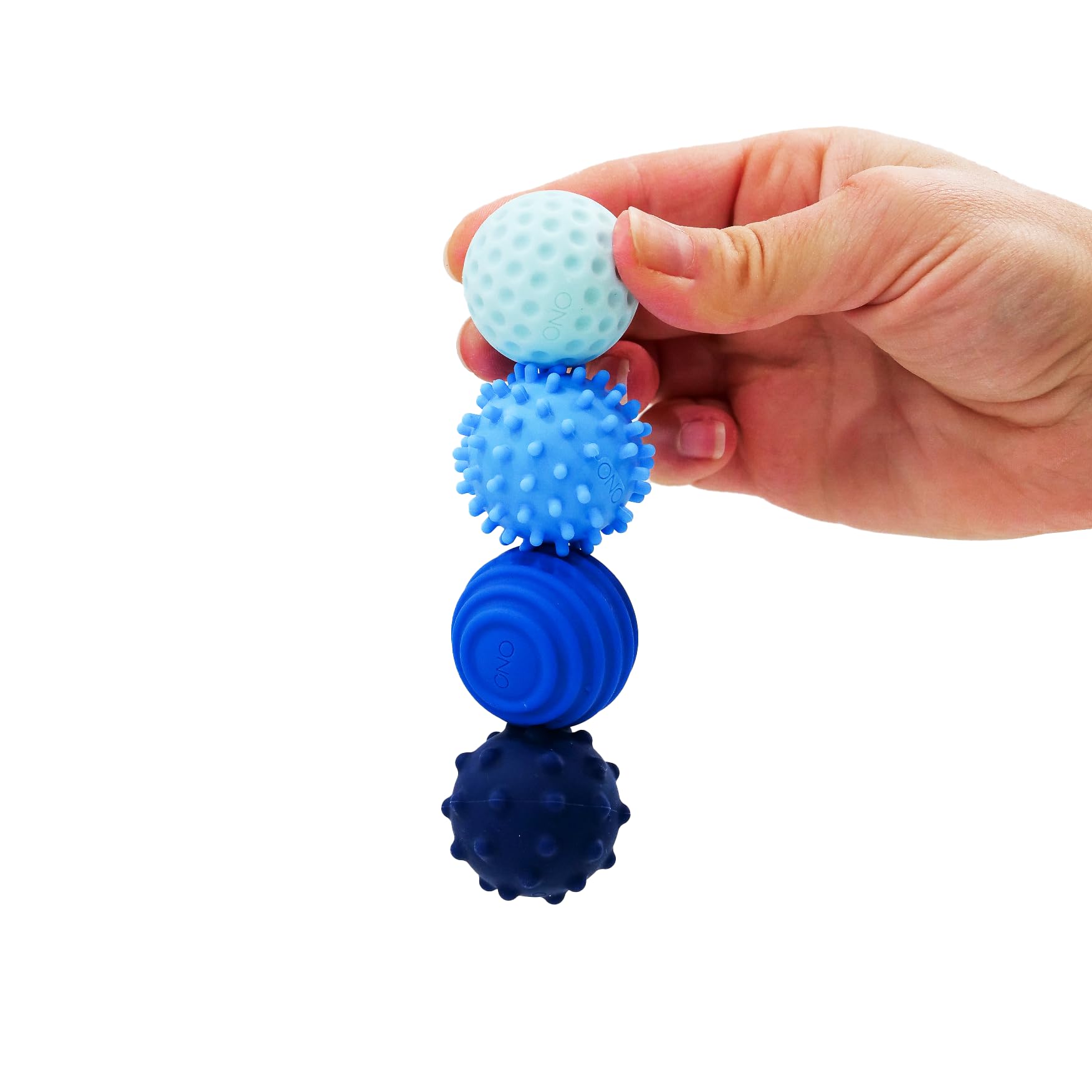 ONO Signets - Silicone Magnetic Balls with Textured Dimples, Bumps, and Waves, Sapphire, 21.67 mm