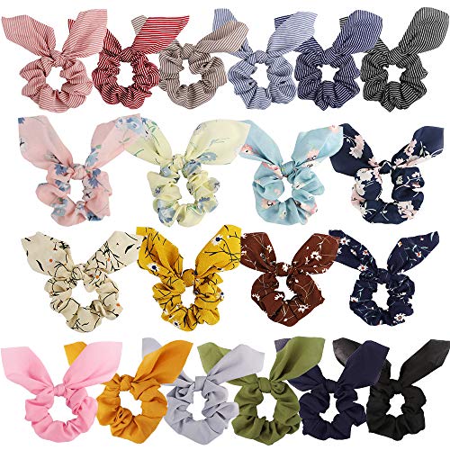 TOBATOBA 20 Pieces Bow Scrunchies Hair Elastics Scrunchies for Hair Scrunchies Chiffon Hair Scrunchies Bow Scrunchies for Hair Scrunchie Hair Scrunchies Gift for Women