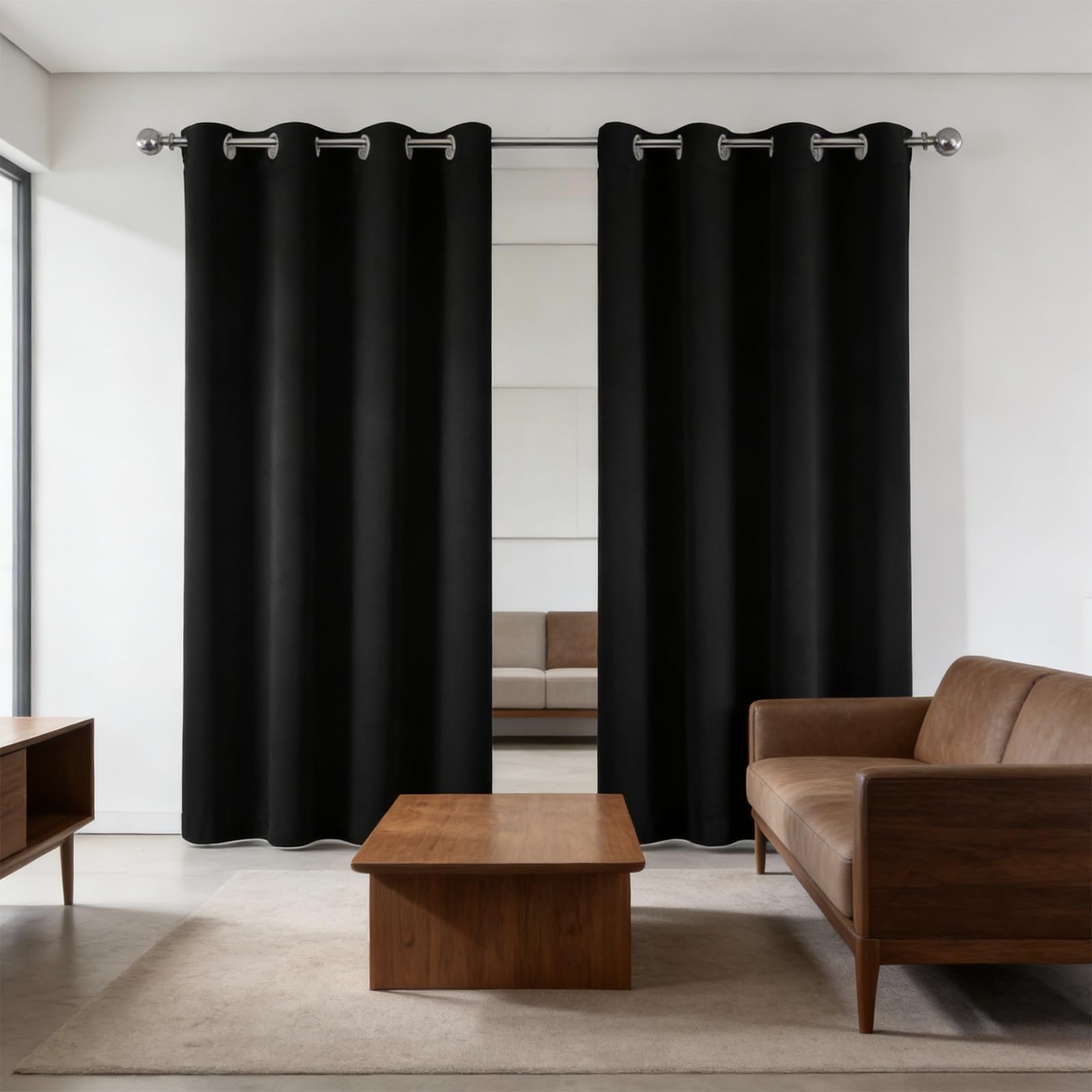 Rideaux et draperies pour salon rideau opaque noir haut de gamme