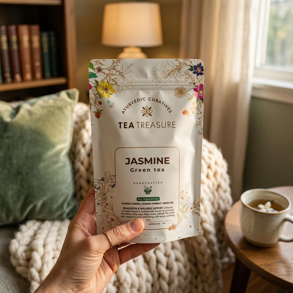 Tea Treasure Peace-Jasmine Green Tea for Weight Management, Antioxidants Rich Calming and Soothing Tea, 100 g 4