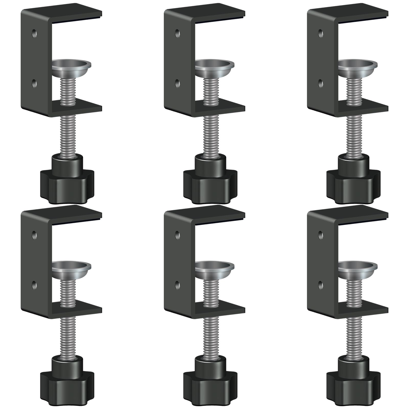 Confezione da 6 mini morsetti a C resistenti da 2,5 cm, in metallo nero, con capacità di serraggio da 0 a 3,5 cm, perfetti per banchi da lavoro, progetti fai da te e artigianato (morsetti