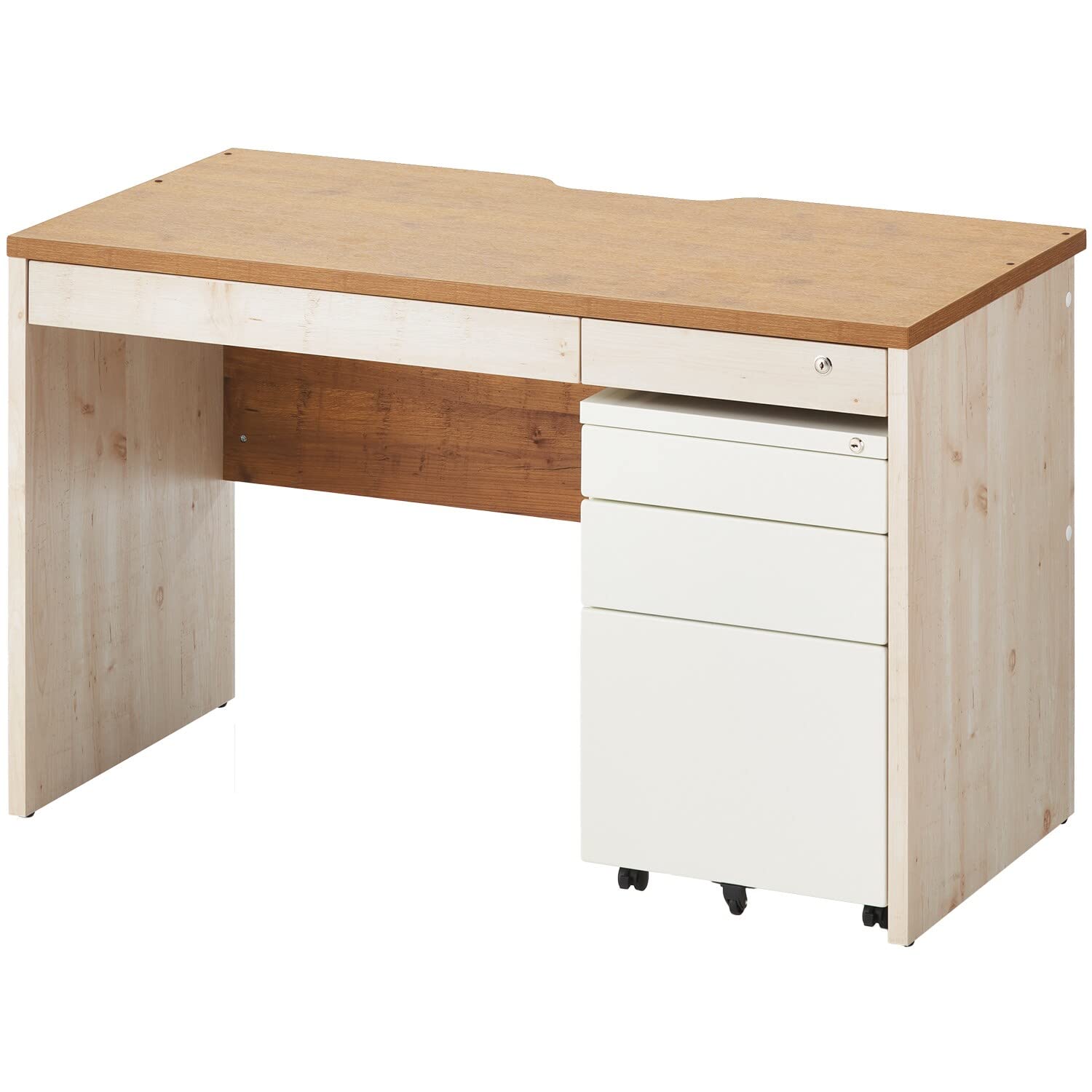 Amazon | オフィスコム 法人様向け ペスパ2.0 古木調 システムデスク