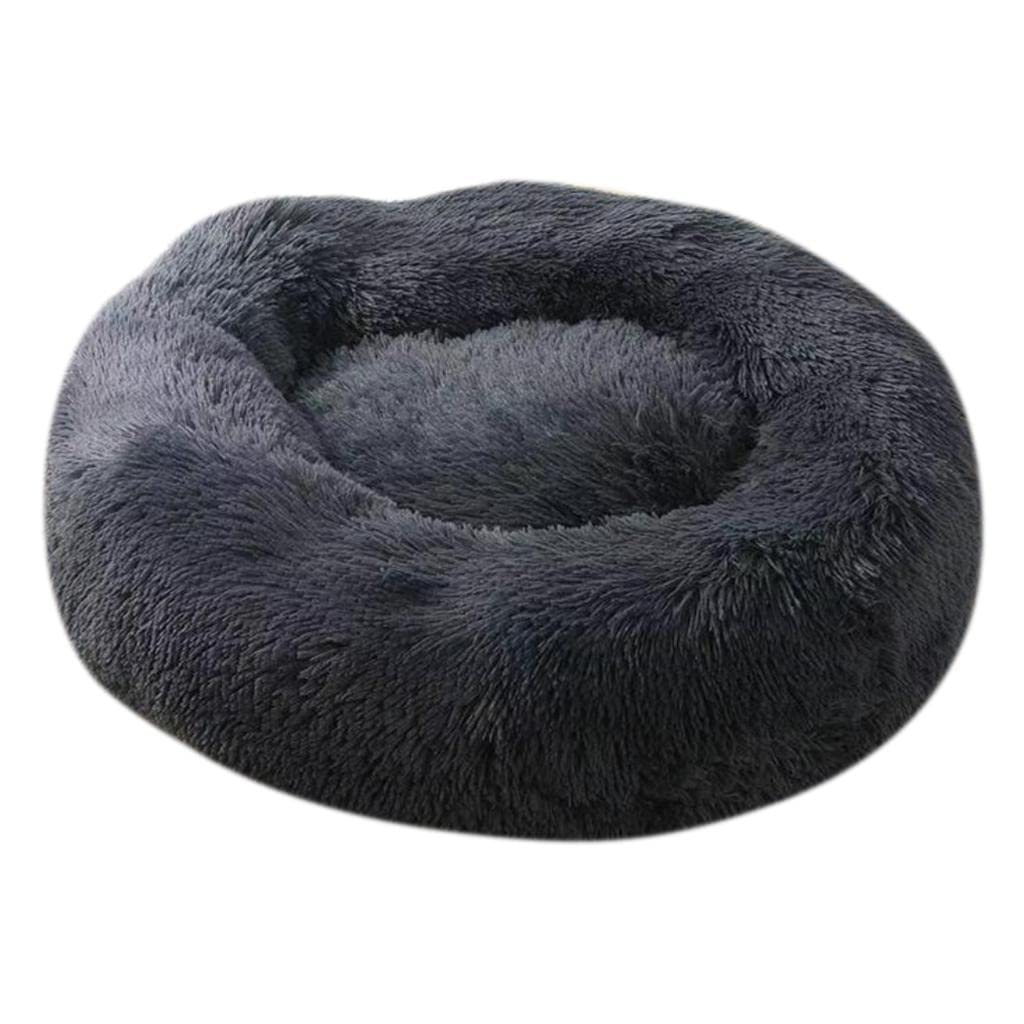CALANDIS Pet Dog Sleeping Bed Indoor Pet Round Cozy Comfort Bed Nest Dark Gray-40Cm