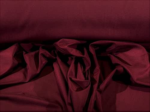 Burgundy Poplin Apparel Fabric Nylon Water Repellent DWR 61 Inches