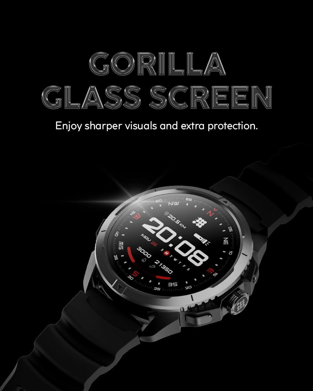 Cubitt Terra Rugged Smartwatch with Dual-Band GPS, 1.48” AMOLED Display, Offline Maps, VITA AI, AI Coach, Readiness Score, 5ATM, 14-Day Battery – Military Green