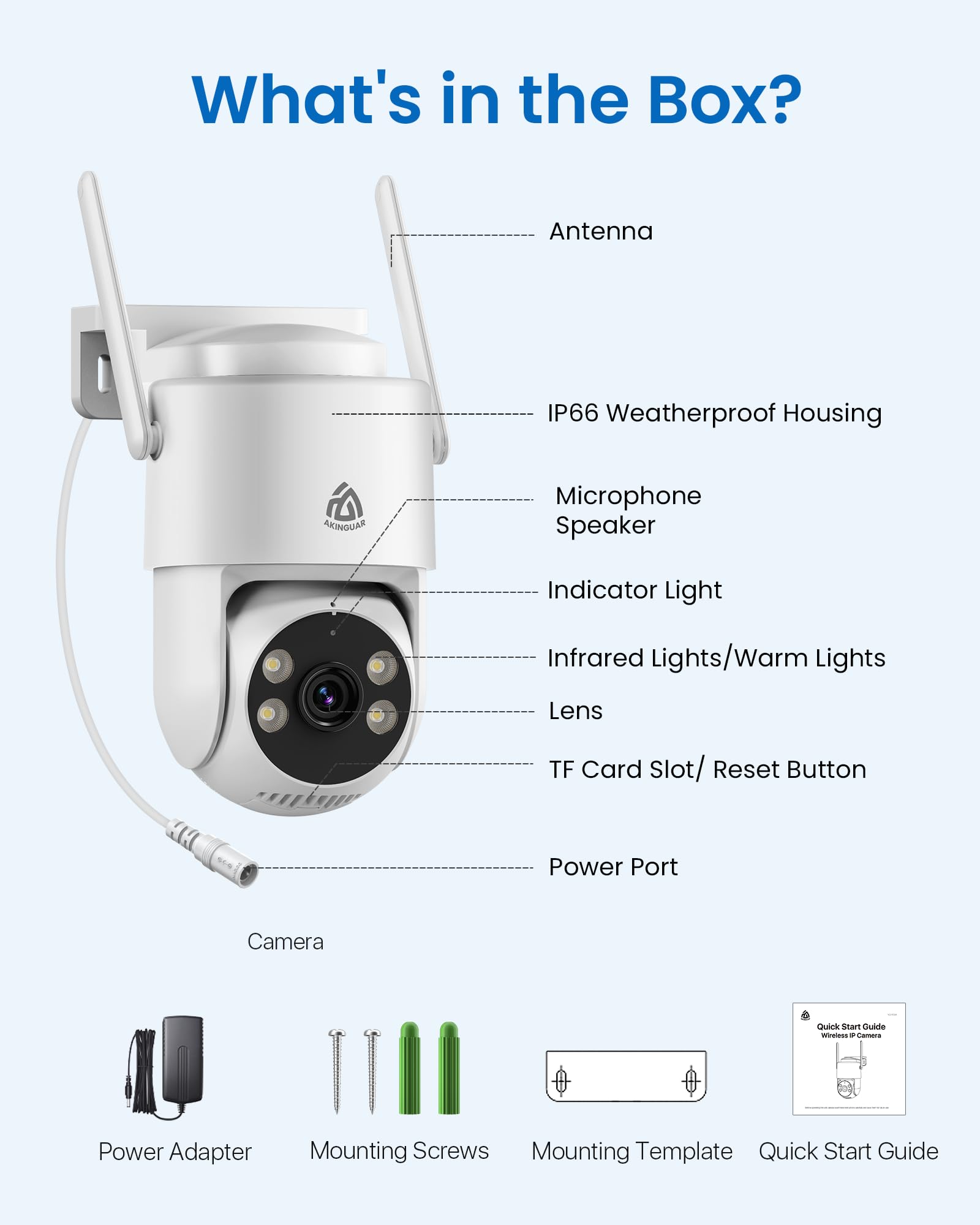 2K Cámara Vigilancia WiFi Exterior 360° PT, Cámara IP Vigilancia de Seguridad, Seguimiento Automático, Alarma Luz y Sonido, Visión Nocturna Color, Audio Bidireccional, 2,4/5 GHz, IP66 (4 pack)