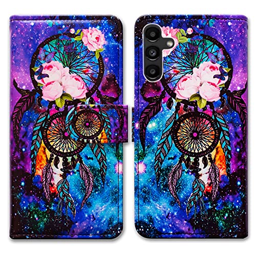 Bcov Galaxy A13 5G Case, Dream Catcher Galaxy Sky Leather Flip Phone Case Wallet Cover with Card Slot Holder Kickstand for Samsung Galaxy A13 5G 2021