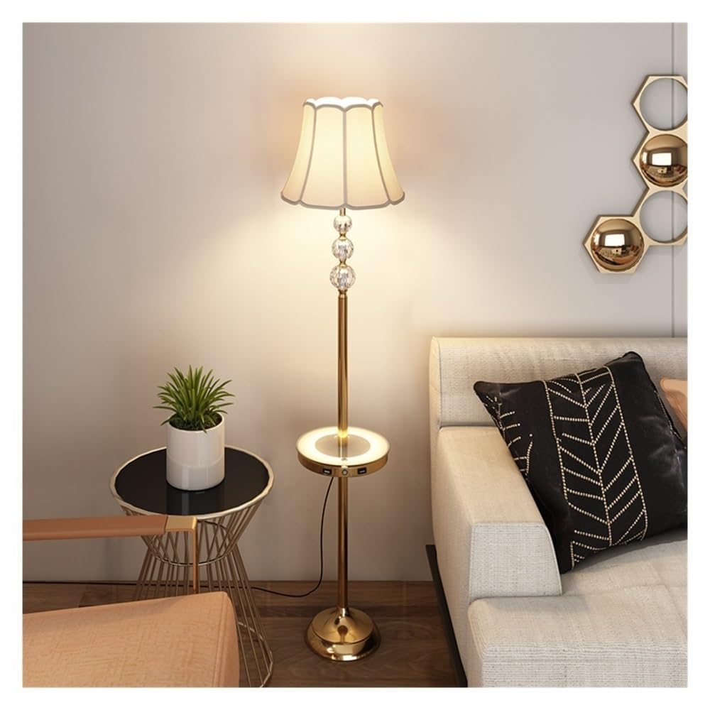 Jian1004 Floor Lamp, Metal Floor Lamp with Table Contemporary, Modern Tall Stand Up Light for Bedrooms, Living Room, Office, Reading
