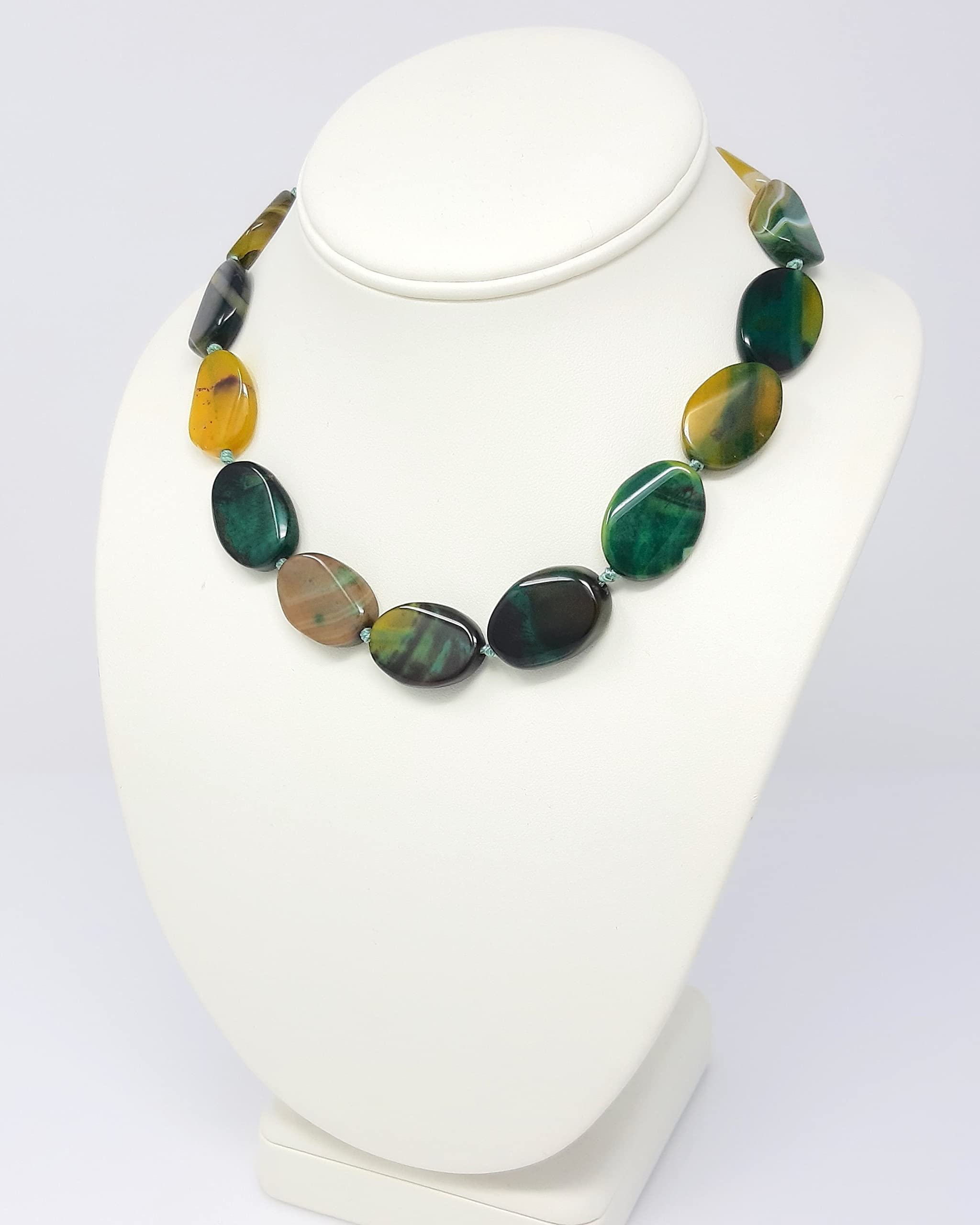 Collier de pierres précieuses fait à la main pour les femmes - Chunky Statement Agate gemstone Necklace for women