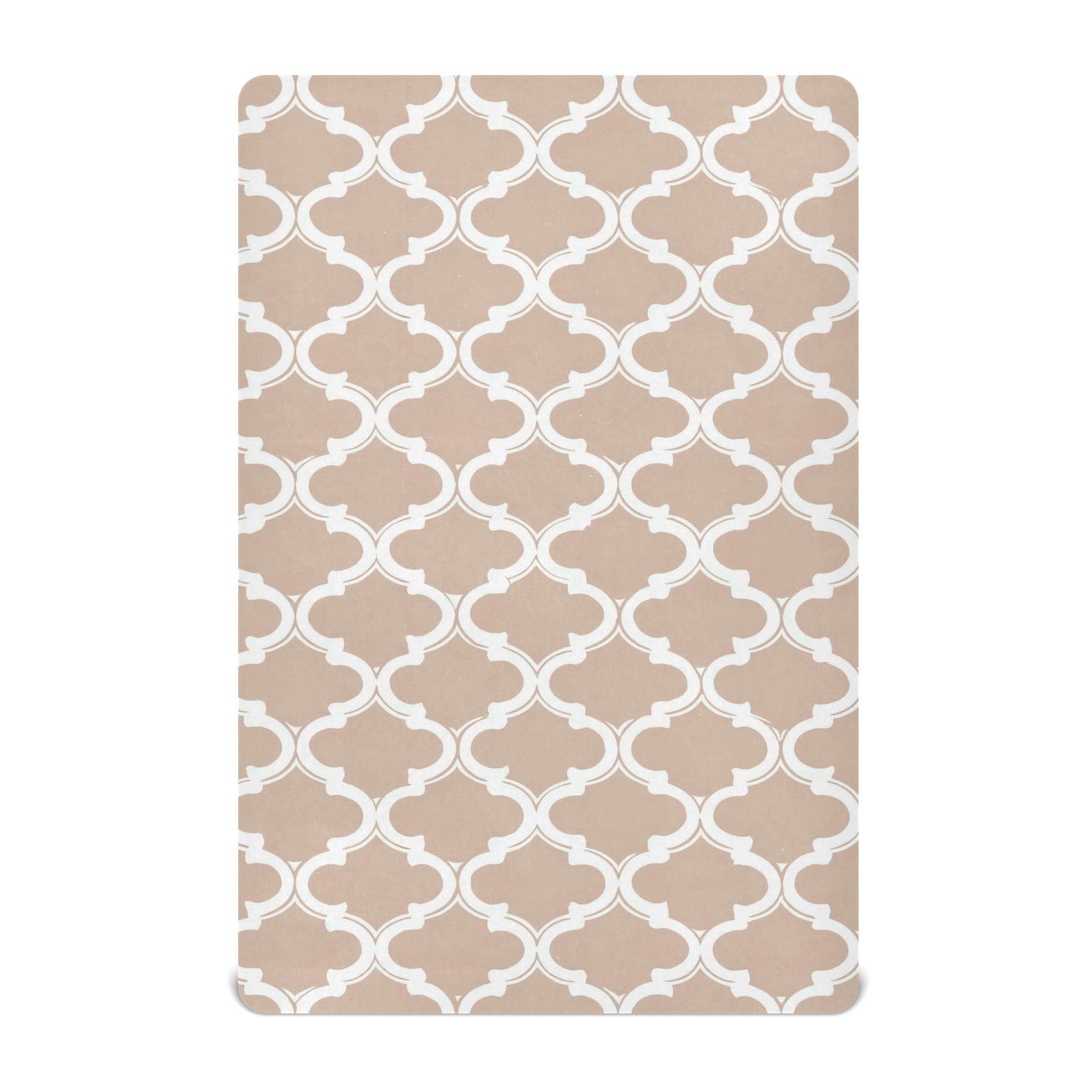 Crib Sheet Breathable Soft Crib Mattress Sheet for Baby Toddler Boys Girls Fitted Crib Sheet Fit Standard Crib Mattress 39 x 27 Inch White Blush Pink Quatrefoil