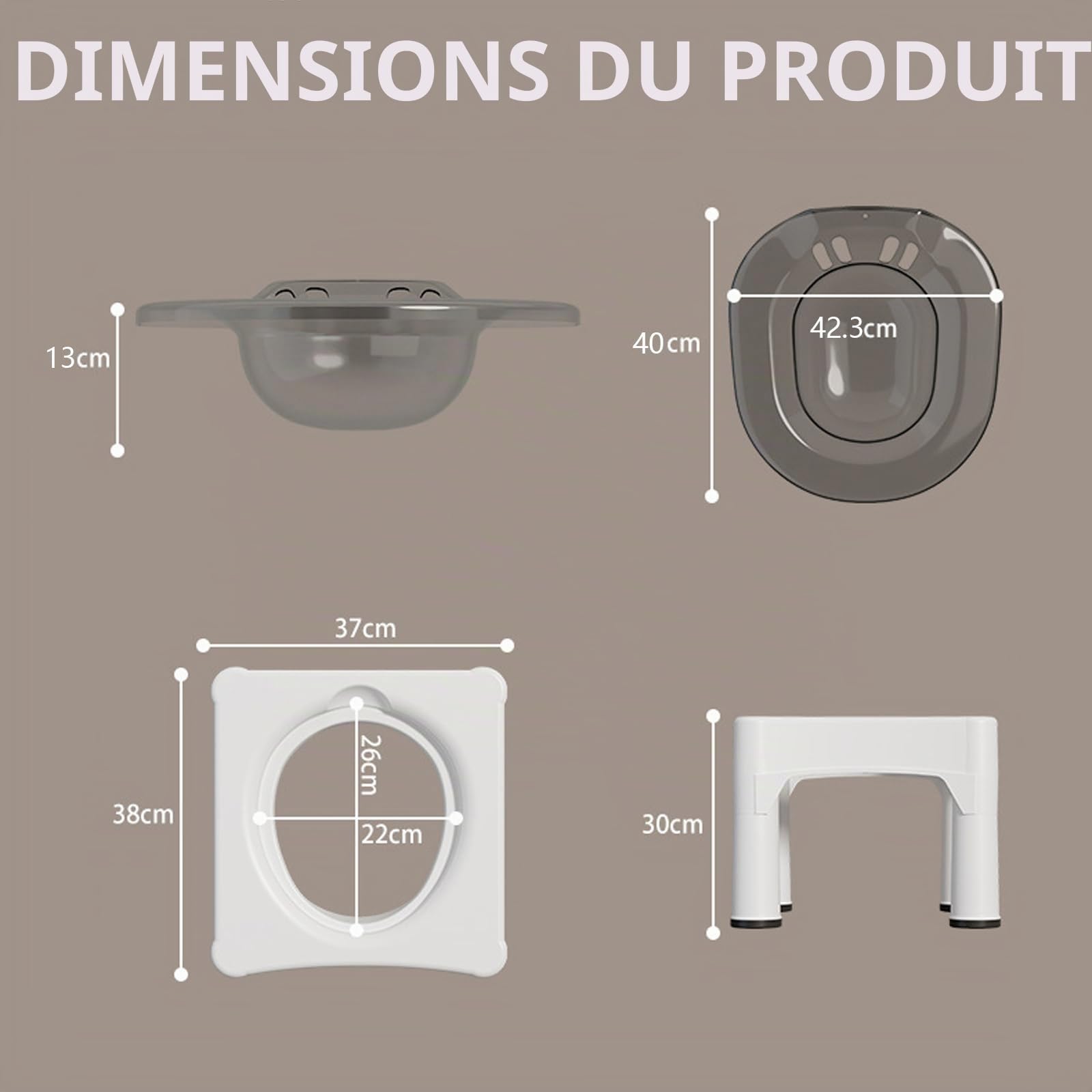 Bain De SièGe Pour Toilettes, Bain De SièGe éLectrique Avec Tabouret Bain De SièGe Amovible Pour HéMorroïDes Soins Post-Partum Femmes Enceintes Et Personnes âGéEs (Piles Non Incluses)