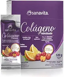 Sanavita Colágeno Verisol Hidrolisado - Suporte para Pele - 30 Sticks - Frutas Amarelas