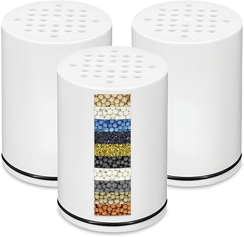 Filtro de repuesto de agua para cabezal de ducha, compatible con cartucho de cabezal de ducha Kitsch, para agua dura, elimina el cloro y las