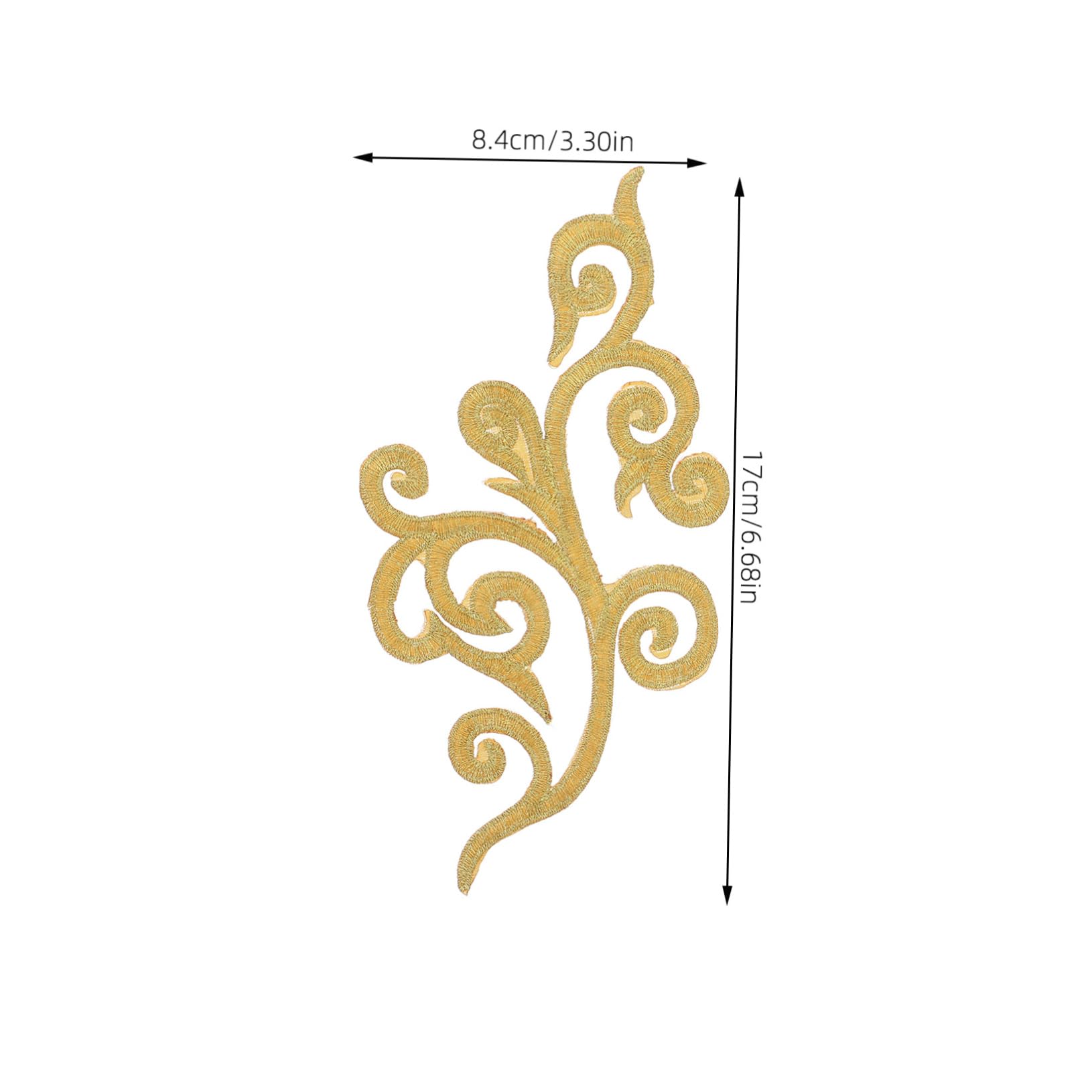 Aplikacje odzieżowe, Haftowane naszywki z tkaniny kwiatowej, eleganckie haftowane aplikacje cekinami kwiatowymi(Golden)