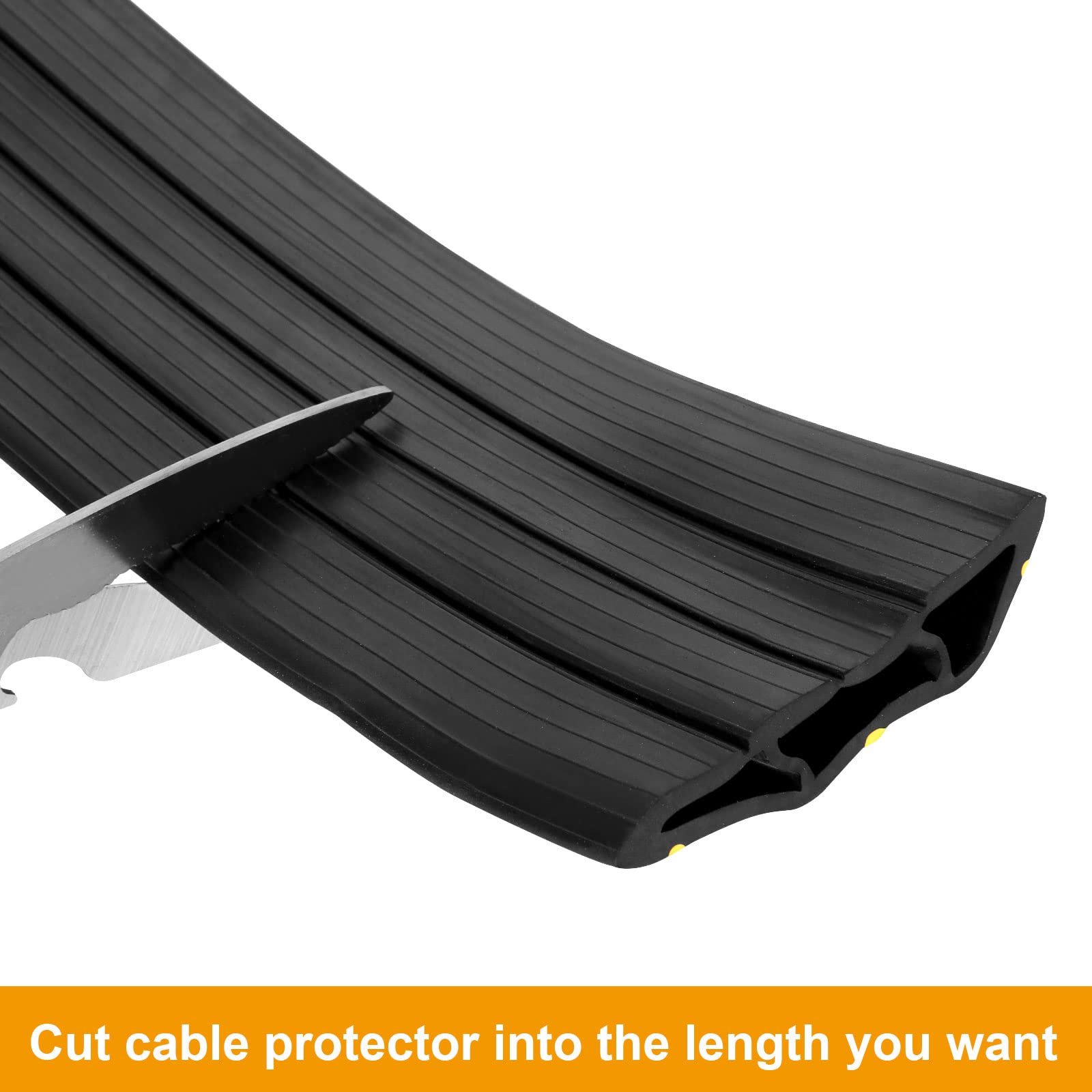 AKOLAFE Cache-câble de sol, 3 m, protection de fil en PVC pour câbles, protecteur de câble au sol, 3 canaux de câble, cavité 17 mm (H) x 83 mm (l)