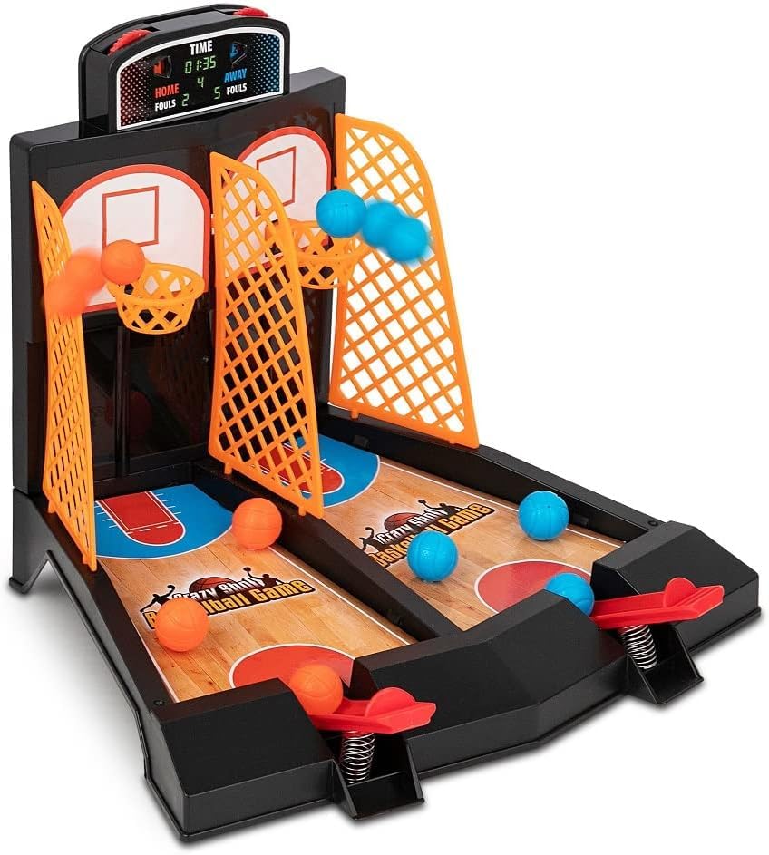 Basketball Desktop Game – Mini Shooting Tabletop Toy for Kids & Adults – Stress Relief Finger Hoop Game – Arcade Gaming Toy for Home Office, Desk Games for Boys Girls Indoor and Outdoor, Sports Gifts