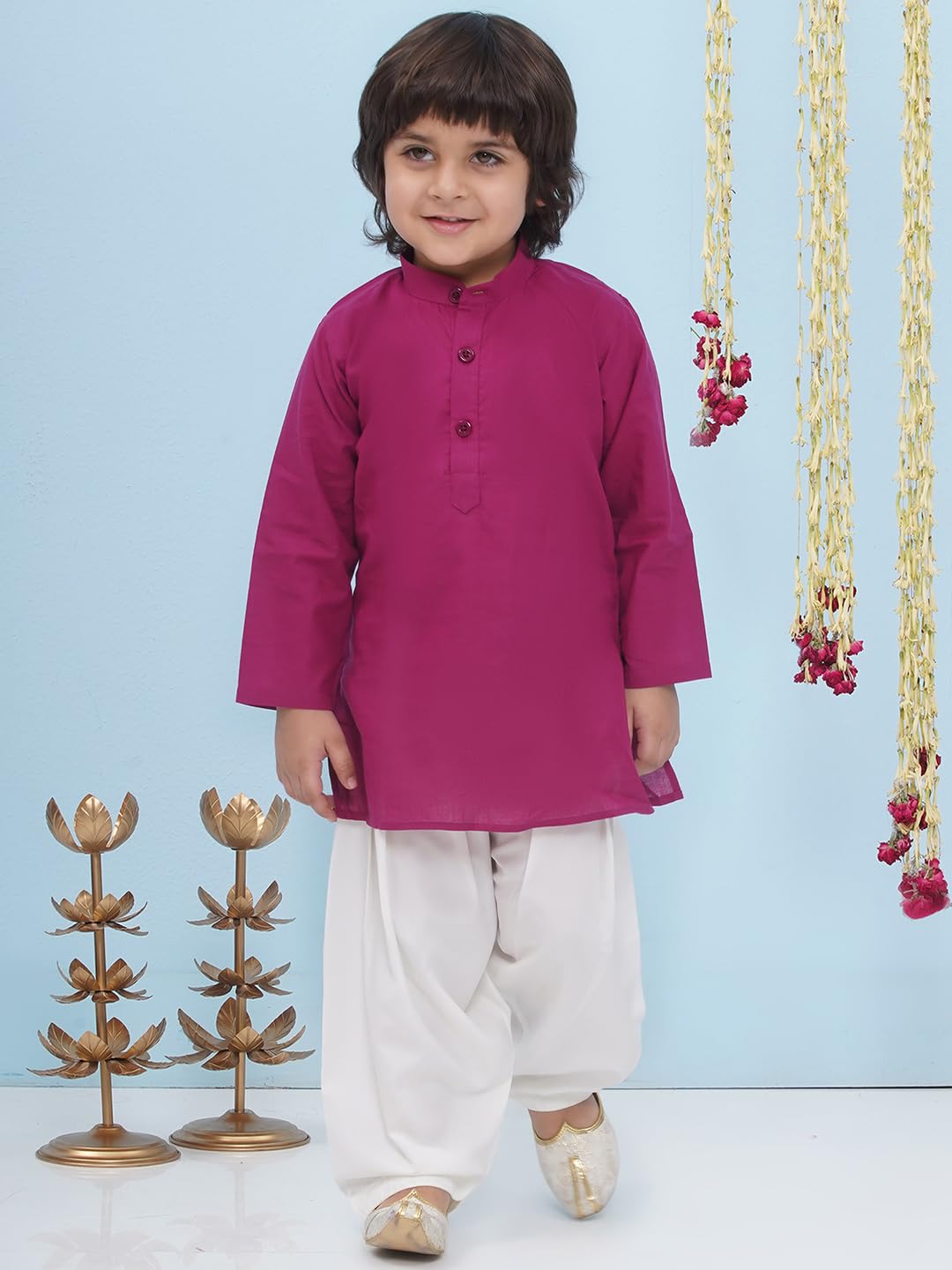 AJ DEZINES Kids Ethnic Wear Solid White Pajama Pant For Boys (PJ-001-WHITE-5) - Image 8 thumbnail