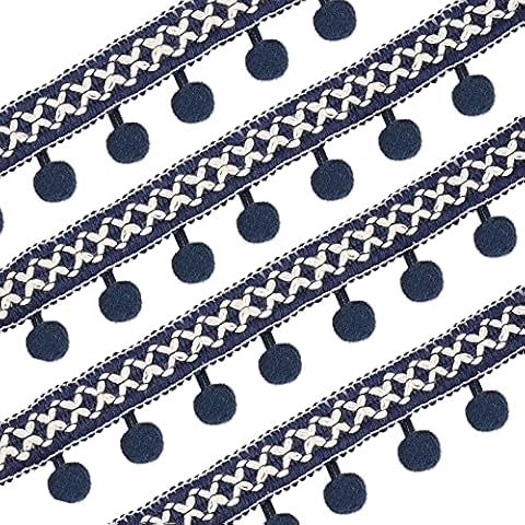 FINGERINSPIRE 10 Yards Navy Blue Pom Pom Trim Cover