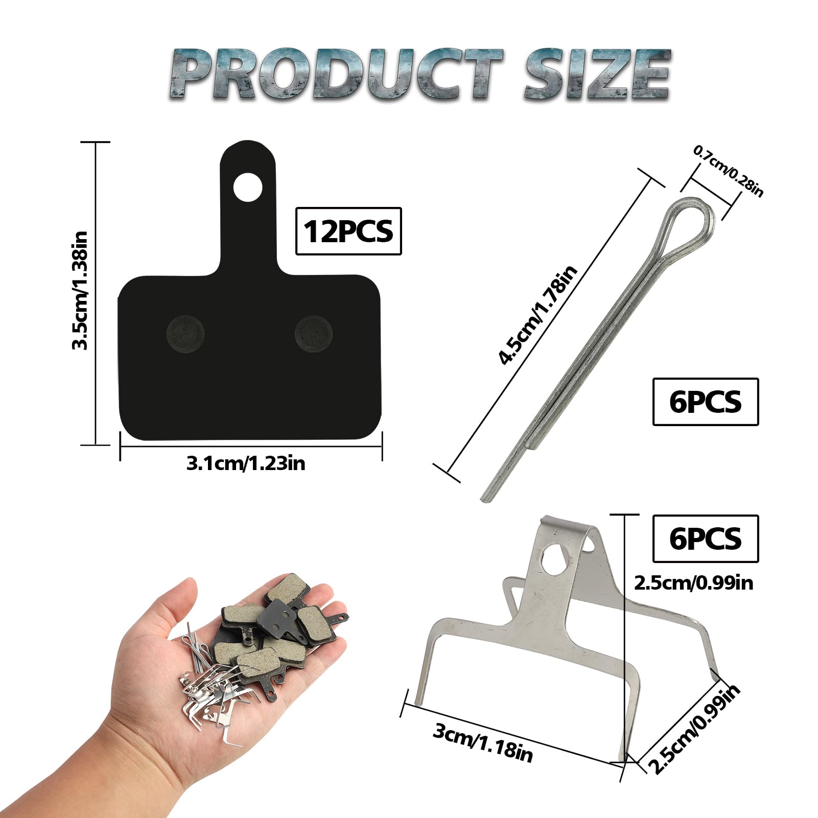 6 Pezzi Freno Pastiglie Freno a Disco in Ceramica per Shimano, Tektro, TRP, M575, M525, MT200, T615, M505, M495 Pastiglie di Ricambio per Bicicletta