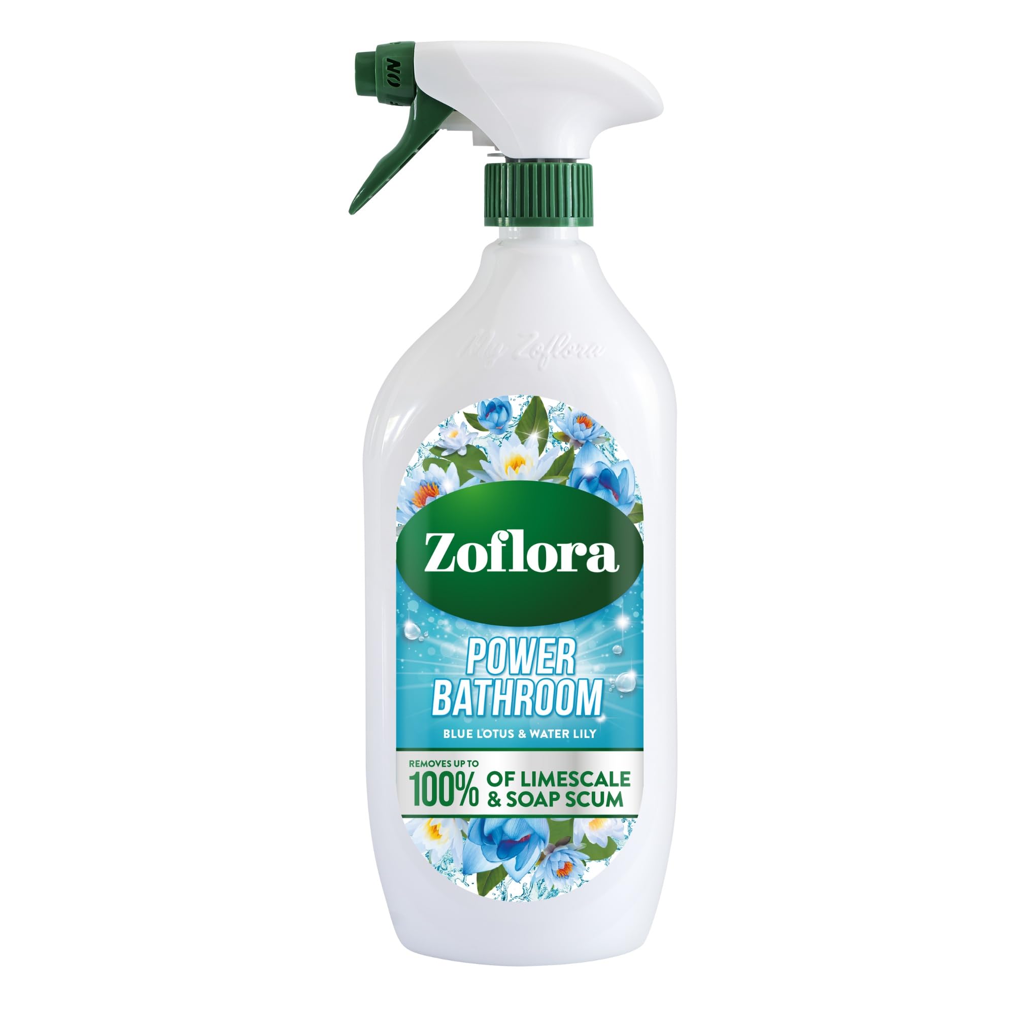 Zoflora Blue Lotus & water Lily Bathroom Cleaner, 1 x 800ml, Removes up to 100% of Limescale and Soap Scum, Leaves surfaces streak-free and sparkling