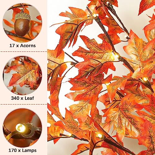 7FT-170-LED-Lighted-Maple-Tree-Thanksgiving-Decor-Artificial-Fall-Tree-with-17-Branches-17-Acorns-340-Leaves-Remote-8-Flashing-Modes-Timing-DC-5V-Safe-for-Outdoor-Wedding-Party-Autumn-Decor 7FT 170 LED Lighted Maple Tree Thanksgiving Decor Artificial Fall Tree with 17 Branches 17 Acorns 340 Leaves Remote 8 Flashing Modes Timing DC 5V Safe for Outdoor Wedding Party Autumn Decor