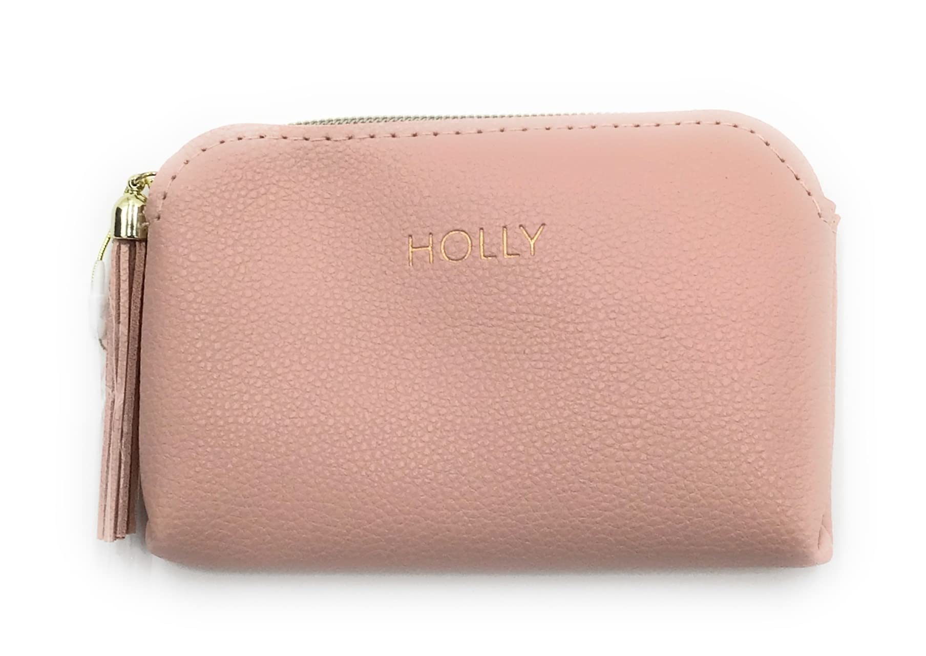 garden gate Chosen Personalised 'Holly' Light Pink Make-up Bag/Purse. Gold Zip with Pink Tassel. Stocking Filler, Gift, Present