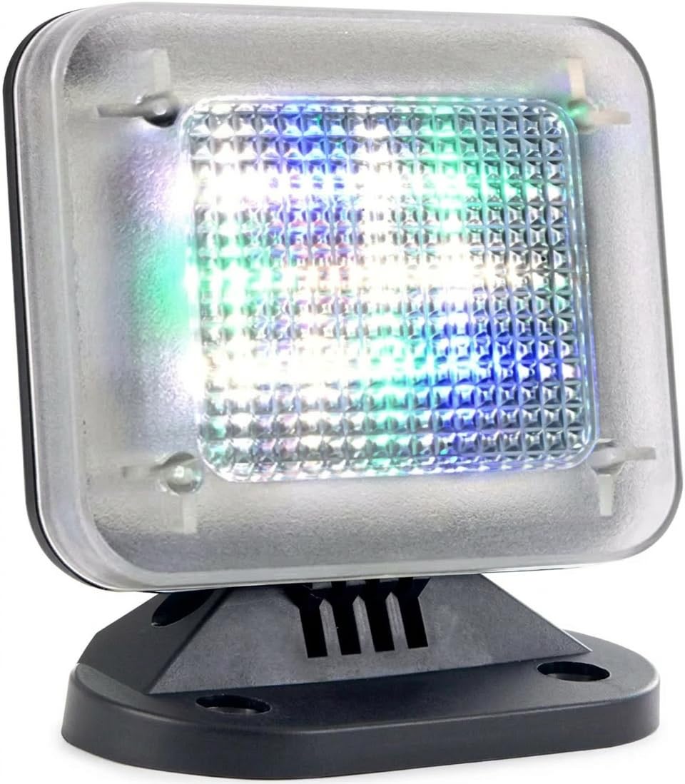 O&W Security Symulator TV FT-1 – światło LED ze zmianą koloru/jasności, port USB, tylko 2 W, bez baterii, atrapa antywłamaniowa do domu, na urlop i do mieszkania