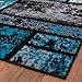 Luxe Weavers Geometric Squares Turquoise 5x7 Modern Abstract Area Rug