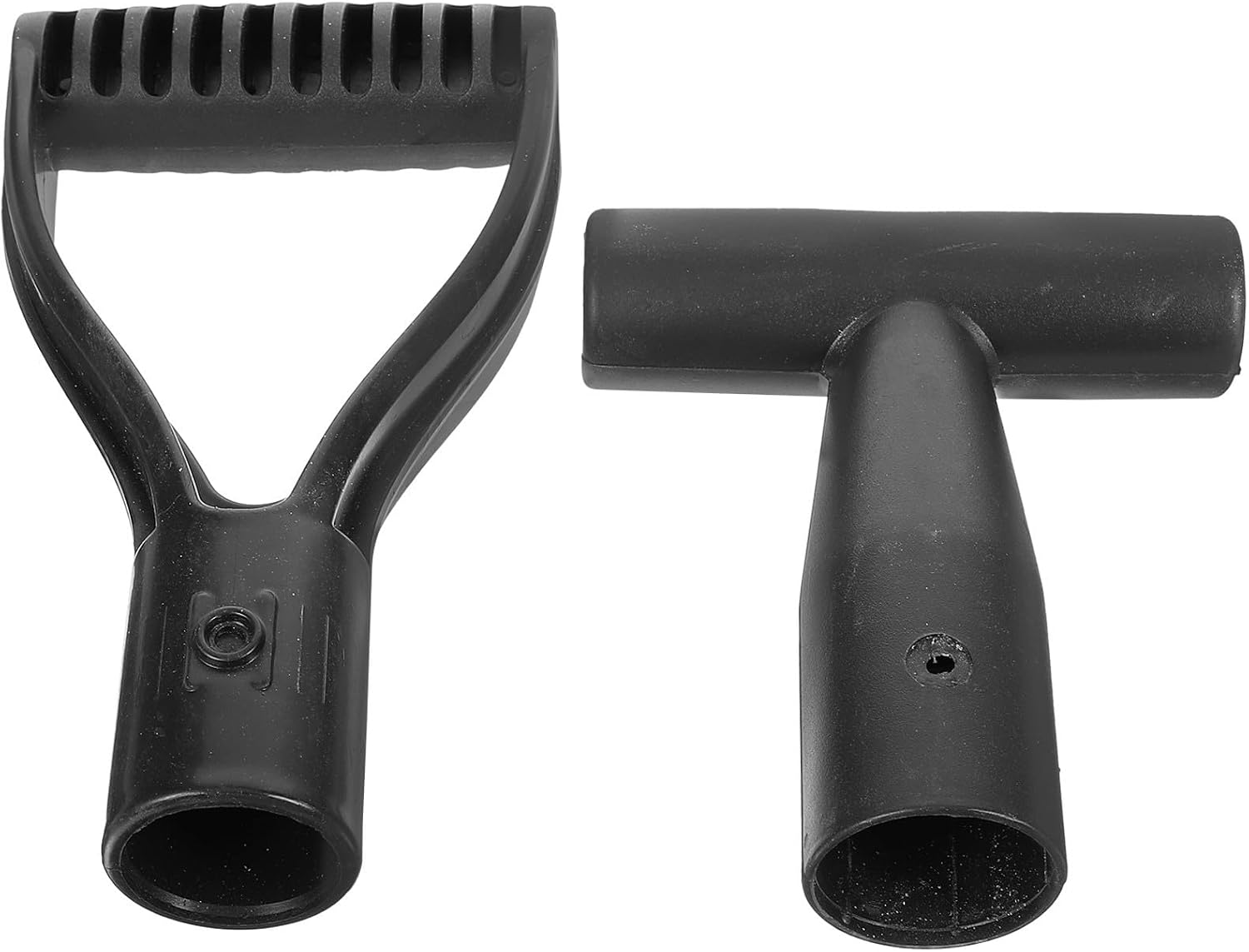 2 Pcs T Shape Garden Shovel Grip Handle Replacement Made of Anti-Collision Polymer, Convenient to Use and Simple to Replace, Sturdy Black T Handle for Lawn Care and Gardening Tools
