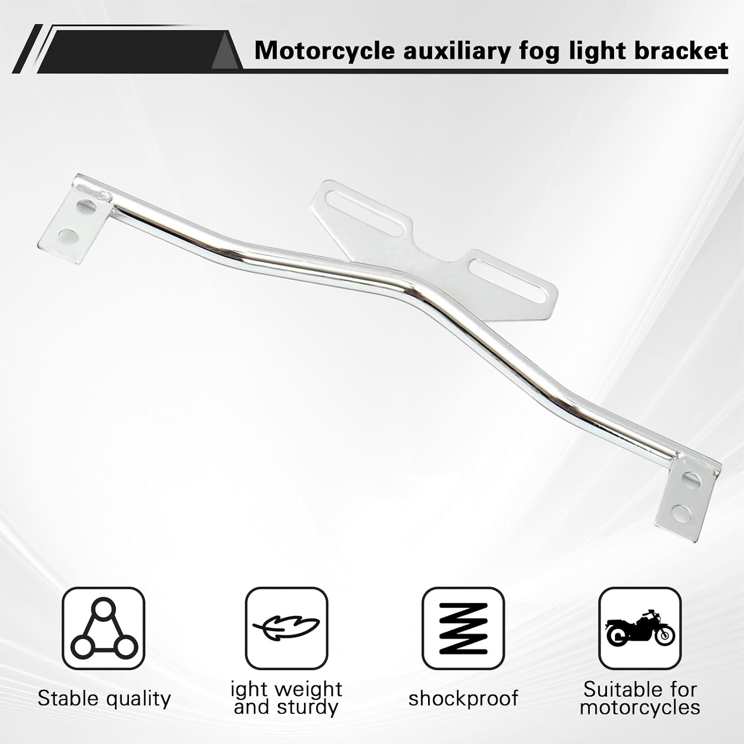 SKTYANTS Motorcycle Light Bracket Bar Driving Spot Fog Passing Turn Signal Light Bracket Mount Bar Light Holder Clamp Compatible with Dyna Super Glide Road Honda Suzuki Yamaha Kawasaki（Chrome）