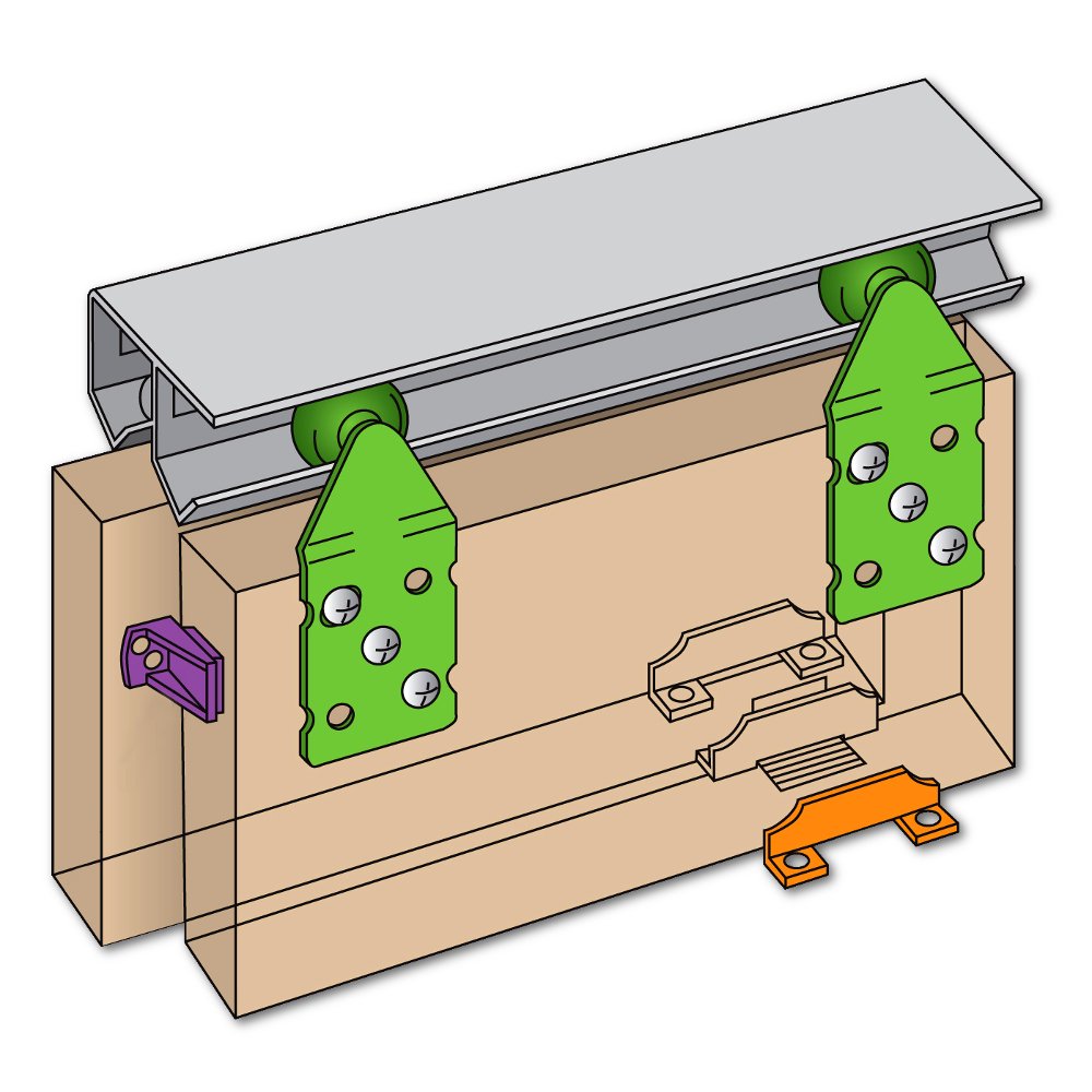 HENDERSON Double Top Double Track Sliding Door Gear - 1200MM