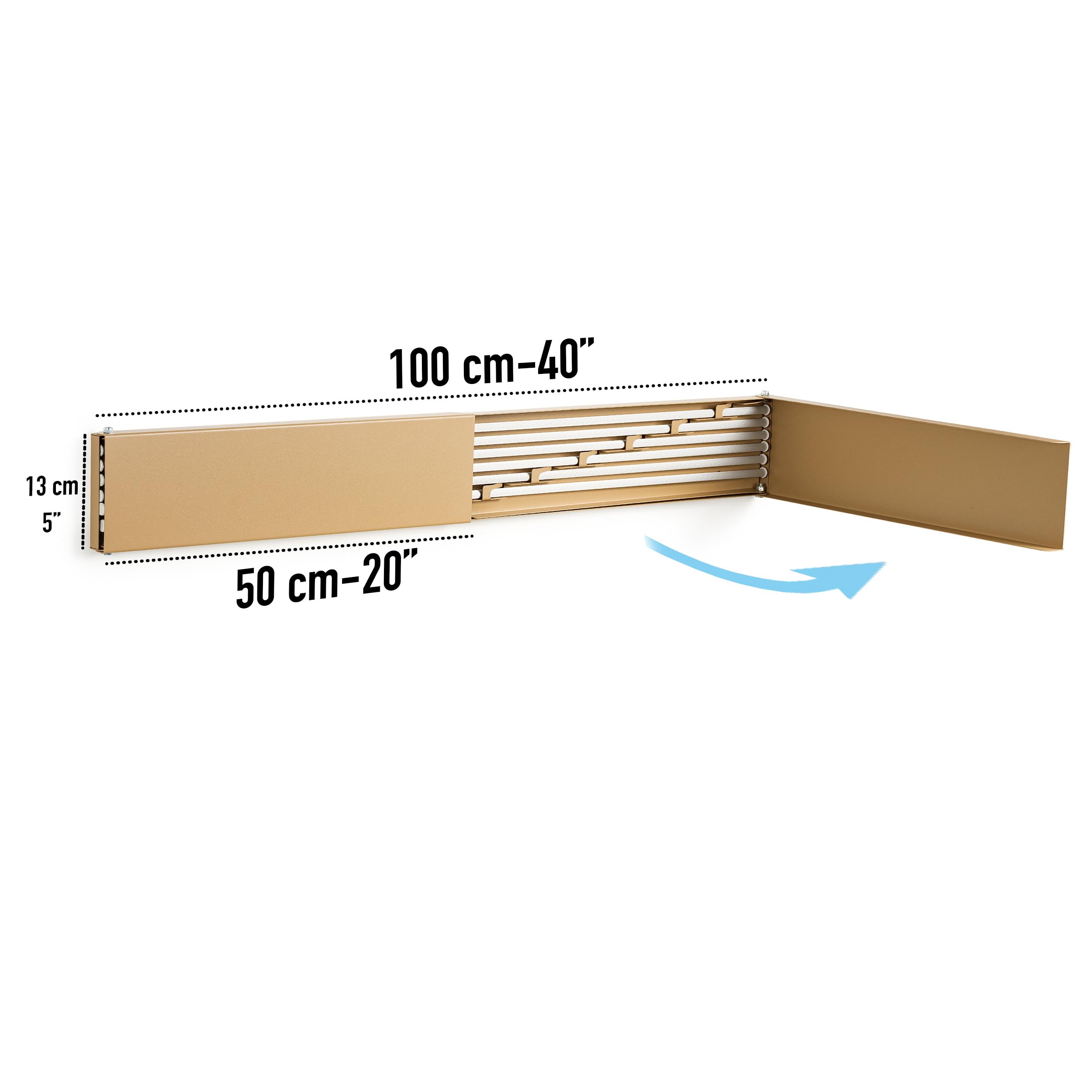 Stendibiancheria 100 cm - Montaggio a Parete - Retrattile - Stendibiancheria a Scomparsa Richiudibile per Interni o per Esterni - 25 kg di capacità, 6 mt Lineari (beige)