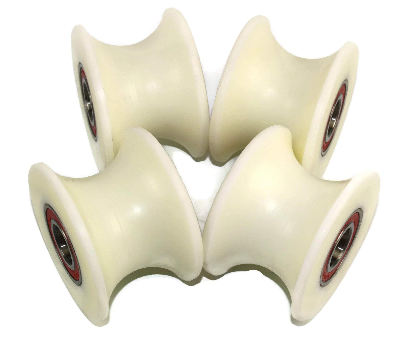 (80-50-20) 4 Stück x 80mm Durchmesser gefräste Nylon-Riemenscheibe verschiedene Rillengrößen Made in EU (50mm Nut-20mm Lager)