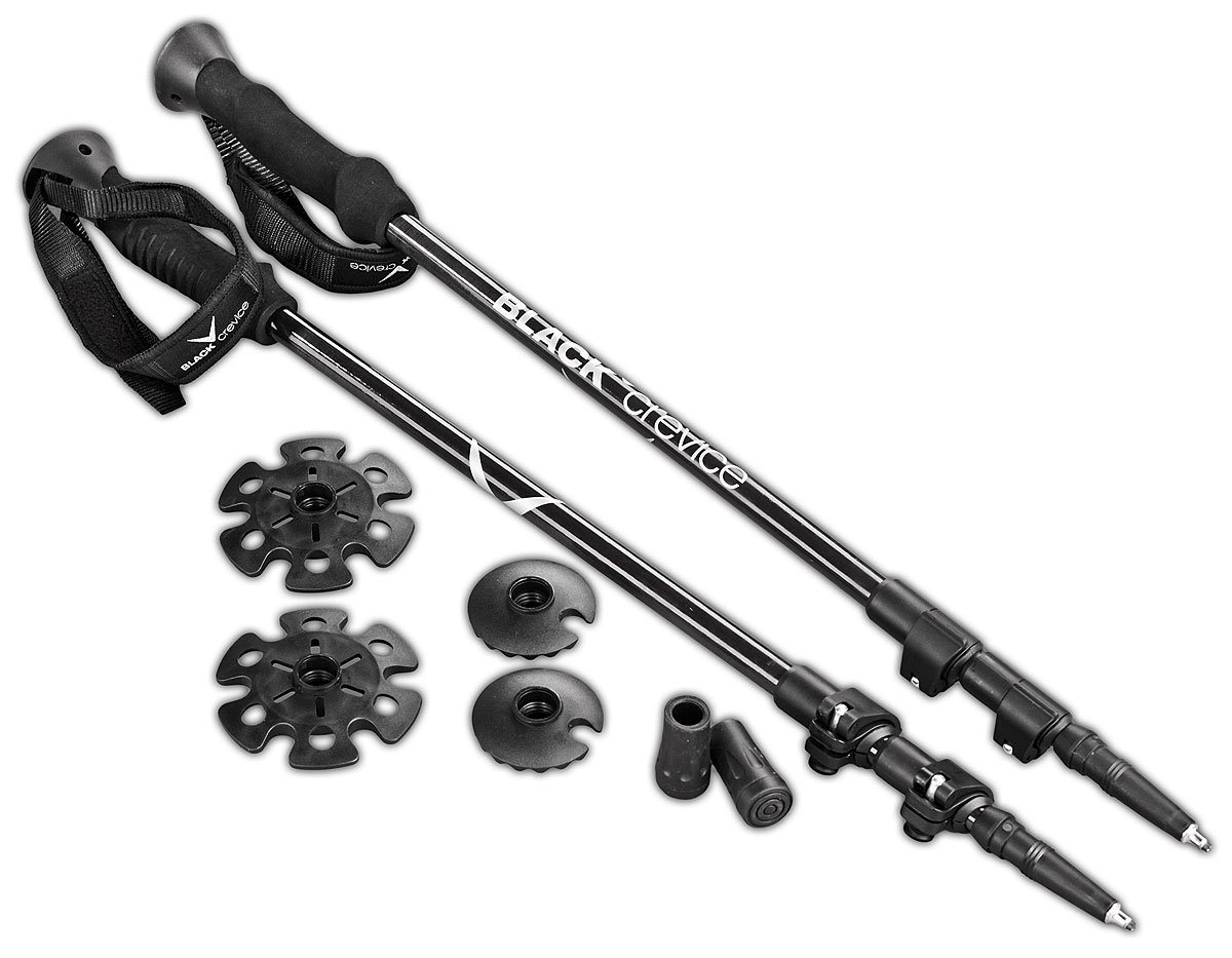 Black Crevice Kijki trekkingowe dla dorosłych, kolor czarny, 63-135 cm