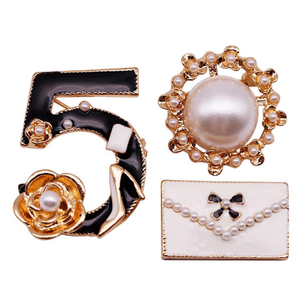 Celebrity Designer Inspired Gift Set Wedding Party Jewelry Flower Brooch Pin