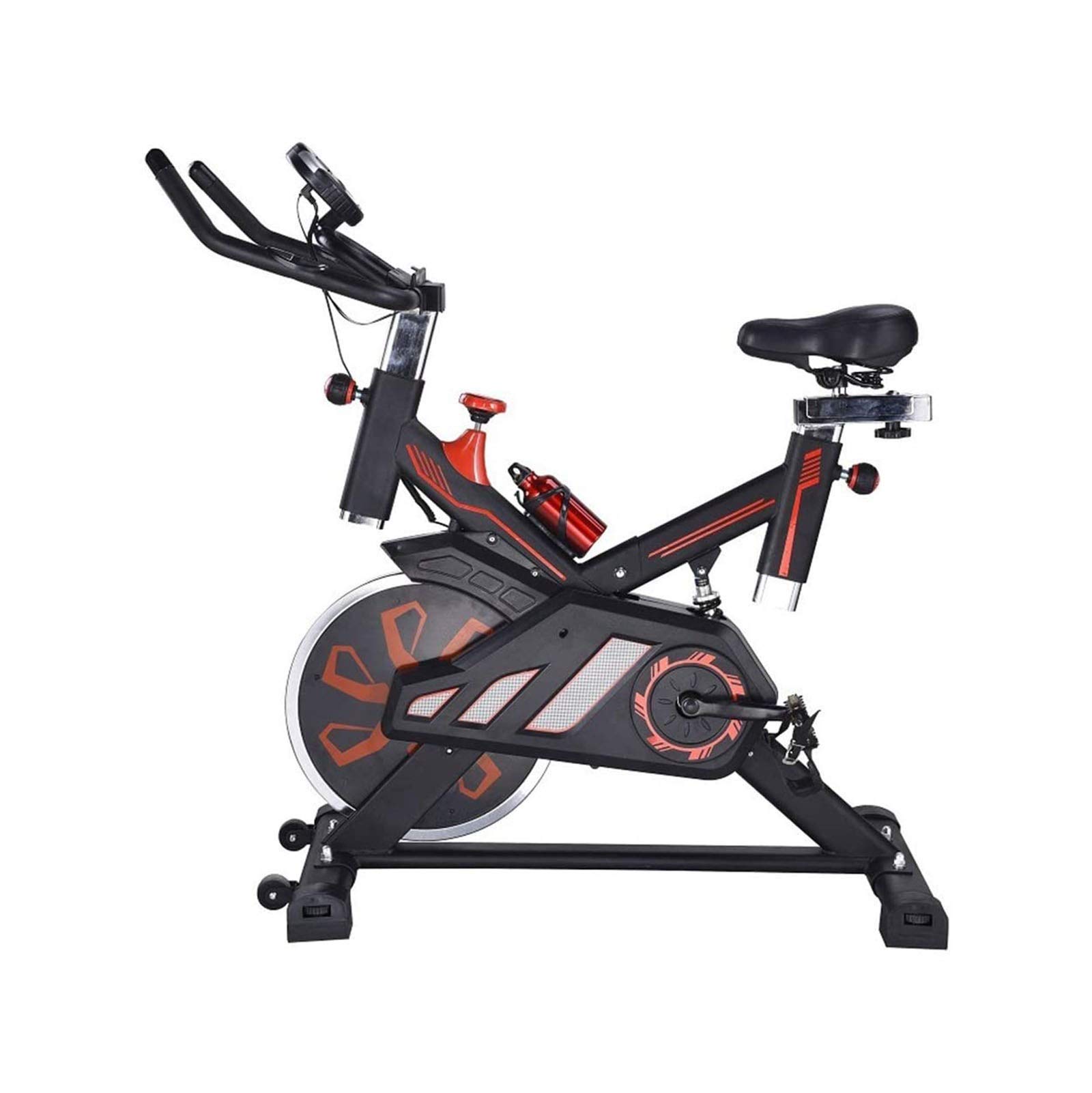 Bicycle Portable Indoor Aerobic Training Exercise Bikes with 15kg Large Flywheel Adjustable Height Seat Handlebar