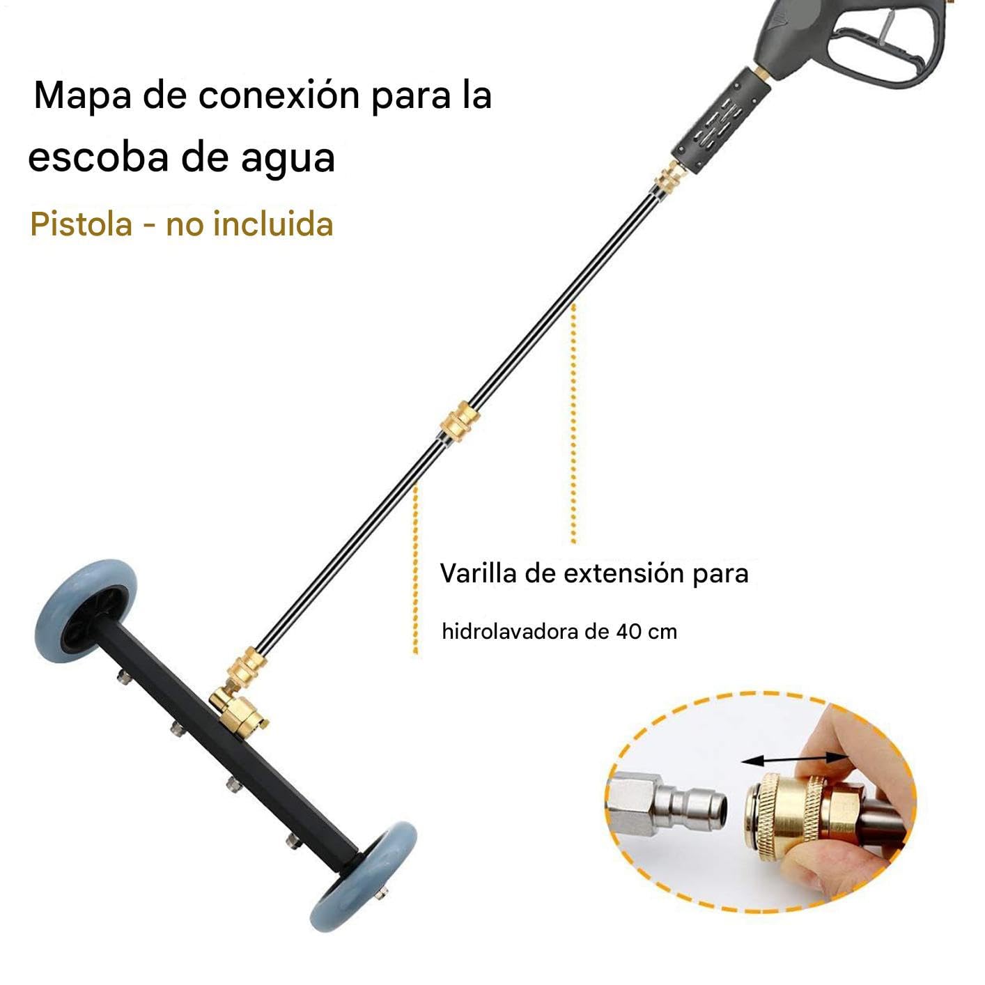Limpieza De Bajos De Coche Adaptador Limpiador Con Boquilla De Presion De | Escoba De Hidrolimpiadora De 40 Cm Para Chasis Hormigón Entrada Plataforma Suelo Jardín