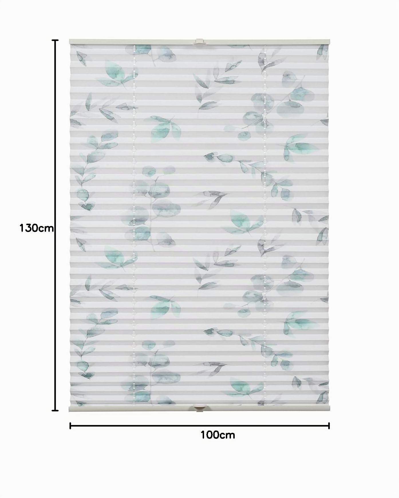 Gardinia Plissee Concept zum Klemmen, Blickdichtes Faltrollo, Lichtdurchlässig, Alle Montage-Teile inklusive, Höhenverstellbar, Zweig-Muster, Weiß, 100 x 130 cm (BxH)