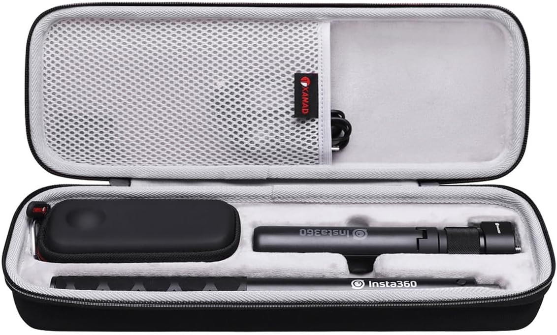 XANAD Hard Case for Insta360 X4 Air / Insta360 X3 / Insta360 ONE X2 Action Camera and Insta 360 Bullet Time Bundle with Fold Tripod Stand - Carrying Storage Bag