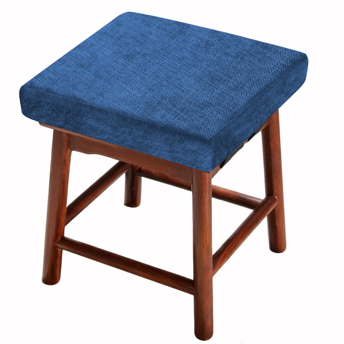 Coussin de tabouret carré haut de gamme bleu roi avec housse amovible premium