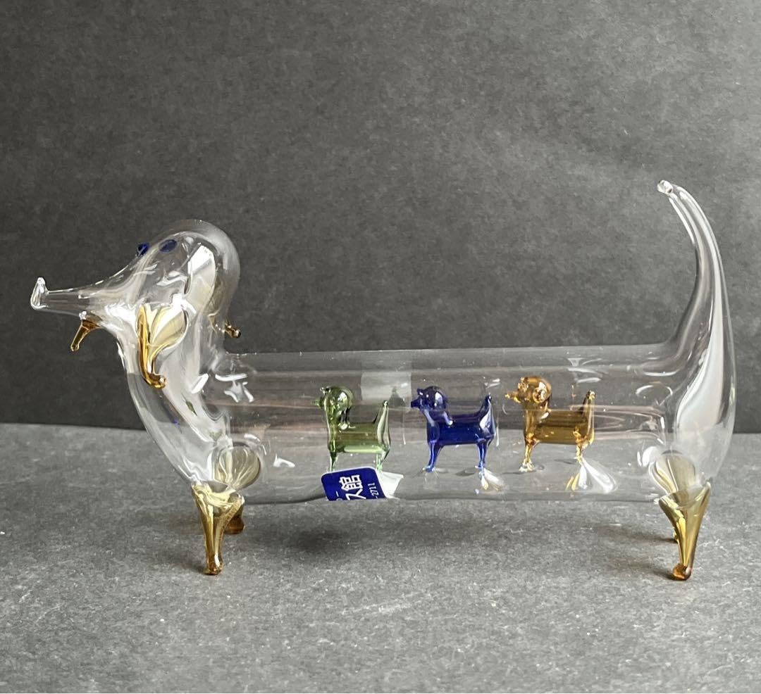 Amazon.co.jp: ガラスの置物 ダックスフント ガラス細工 ボトル